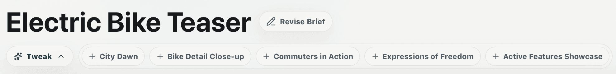 Cutboard tweak controls for alternate creative directions.