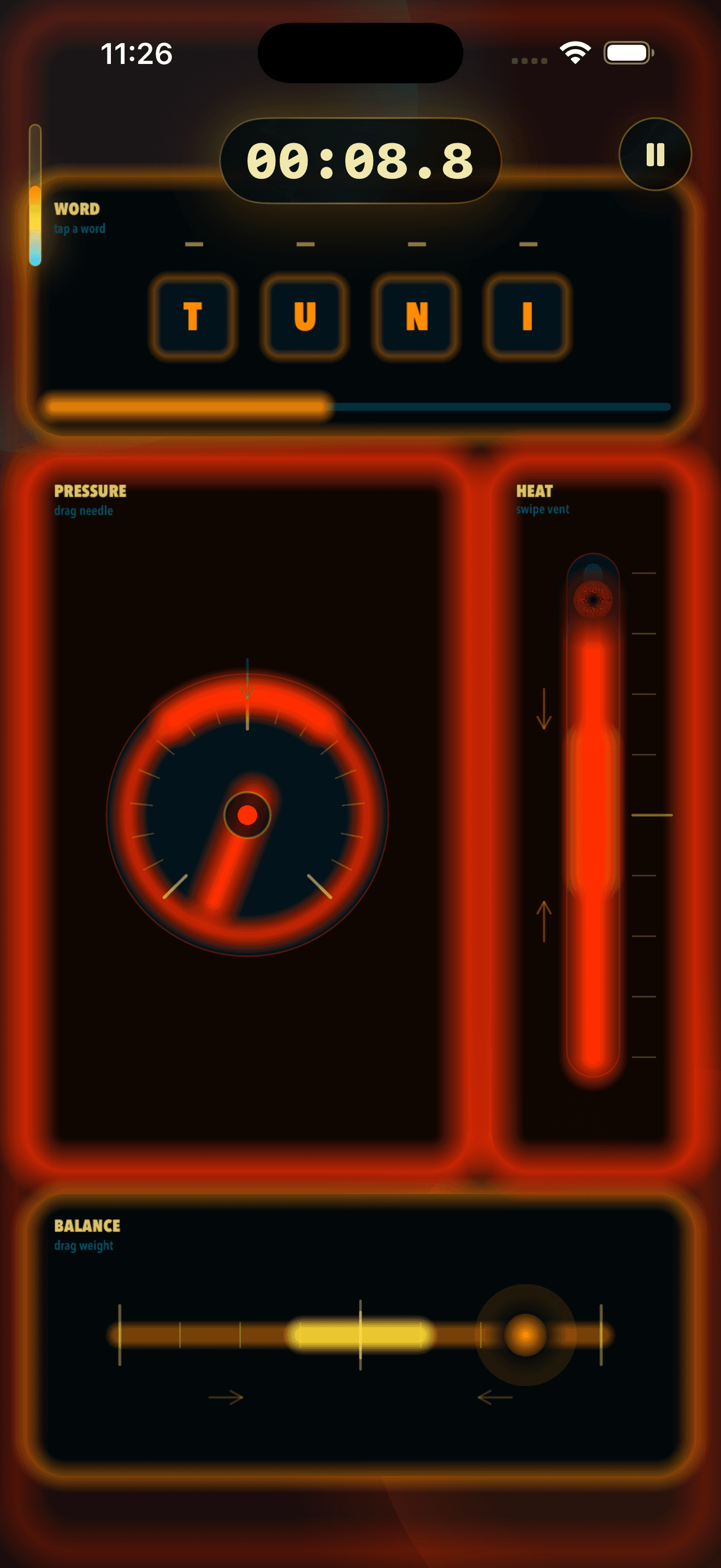 Exploding Brain heated gameplay screen.